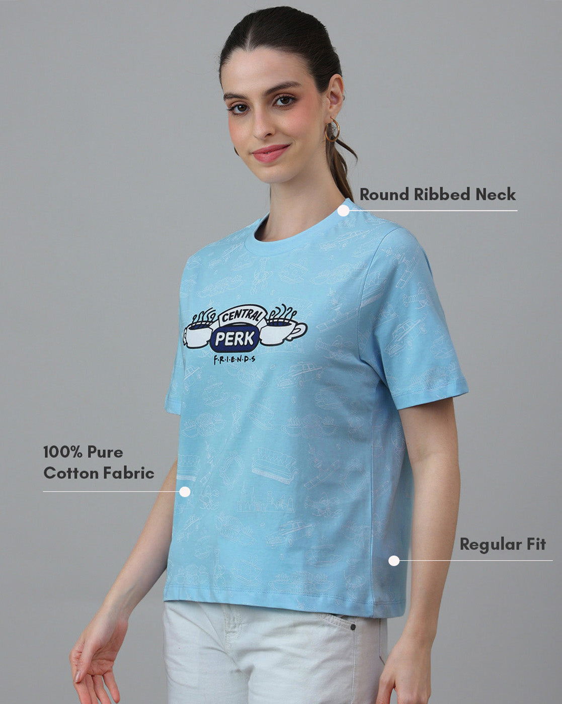 Friends Printed Regular Fit Tshirt For Women