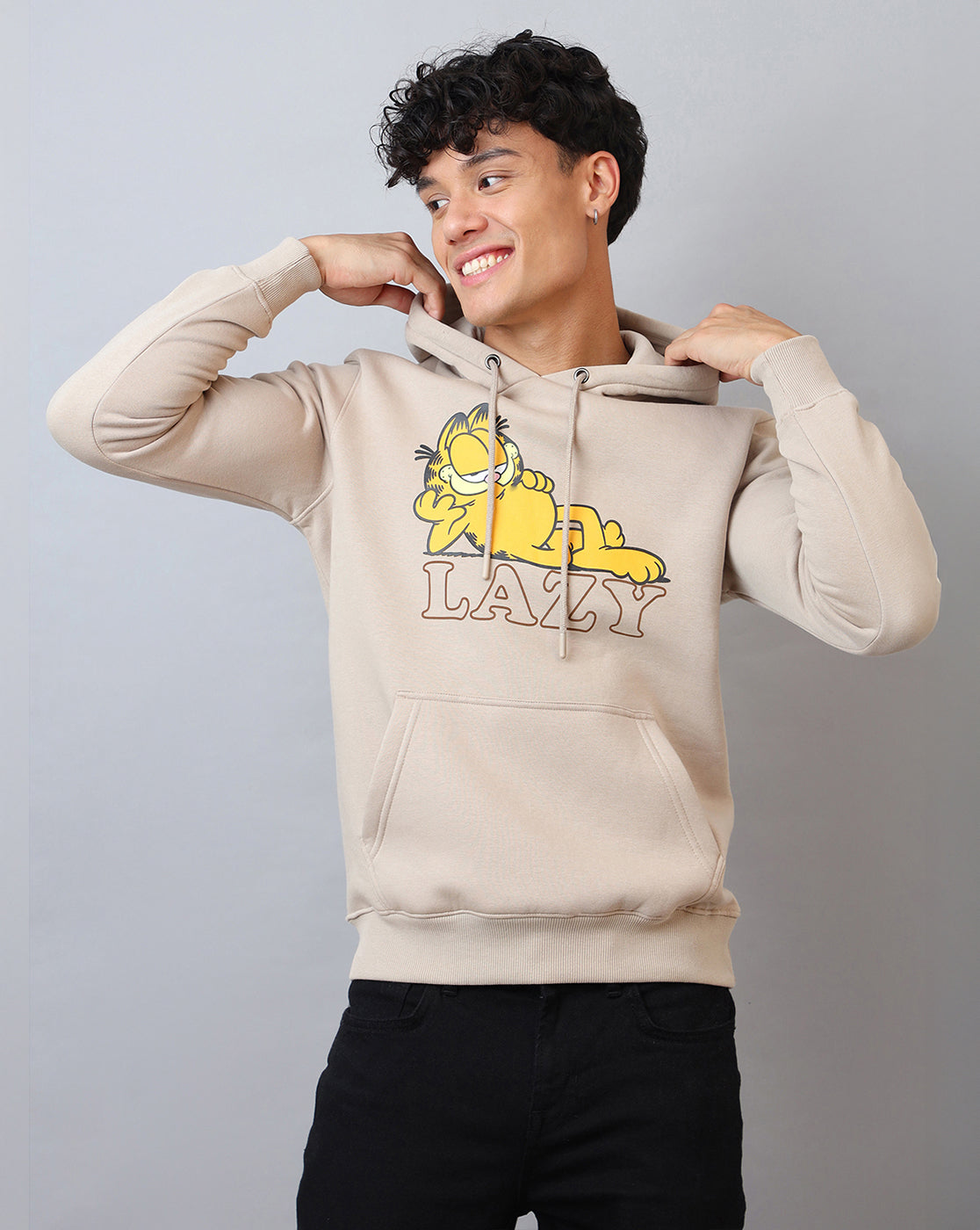 Garfield Printed Regular Fit Hoodie For Men