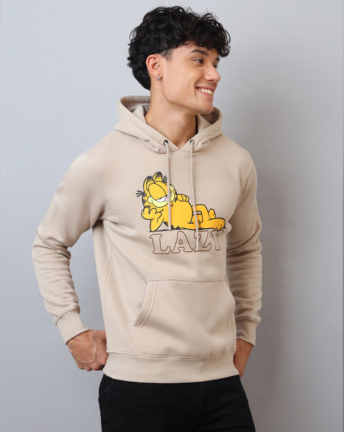 Garfield Printed Regular Fit Hoodie For Men