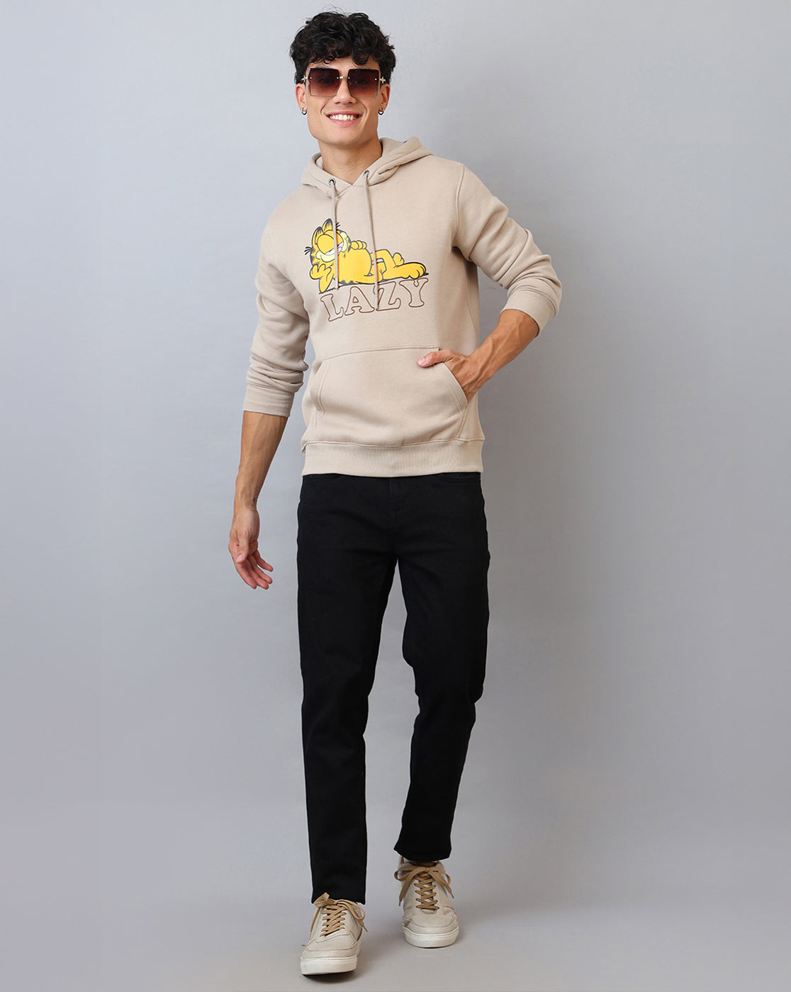 Garfield Printed Regular Fit Hoodie For Men