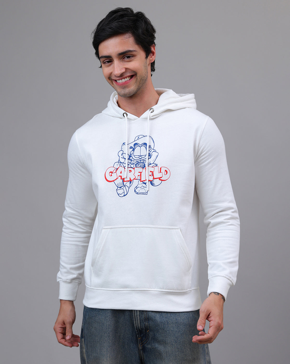 Garfield Printed Regular Fit Hoodie For Men