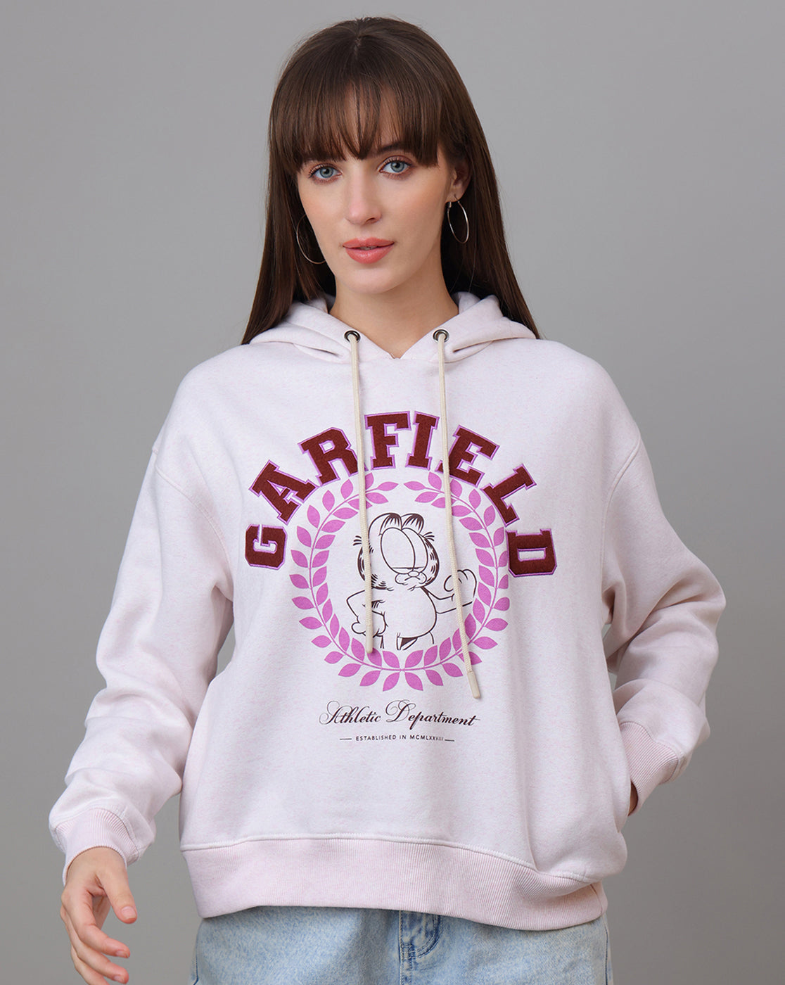 Garfield Printed Relaxed Fit Hoodie For Women