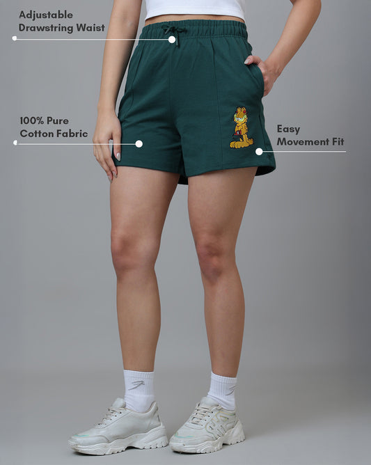 Garfield Printed Regular Fit Shorts For Women