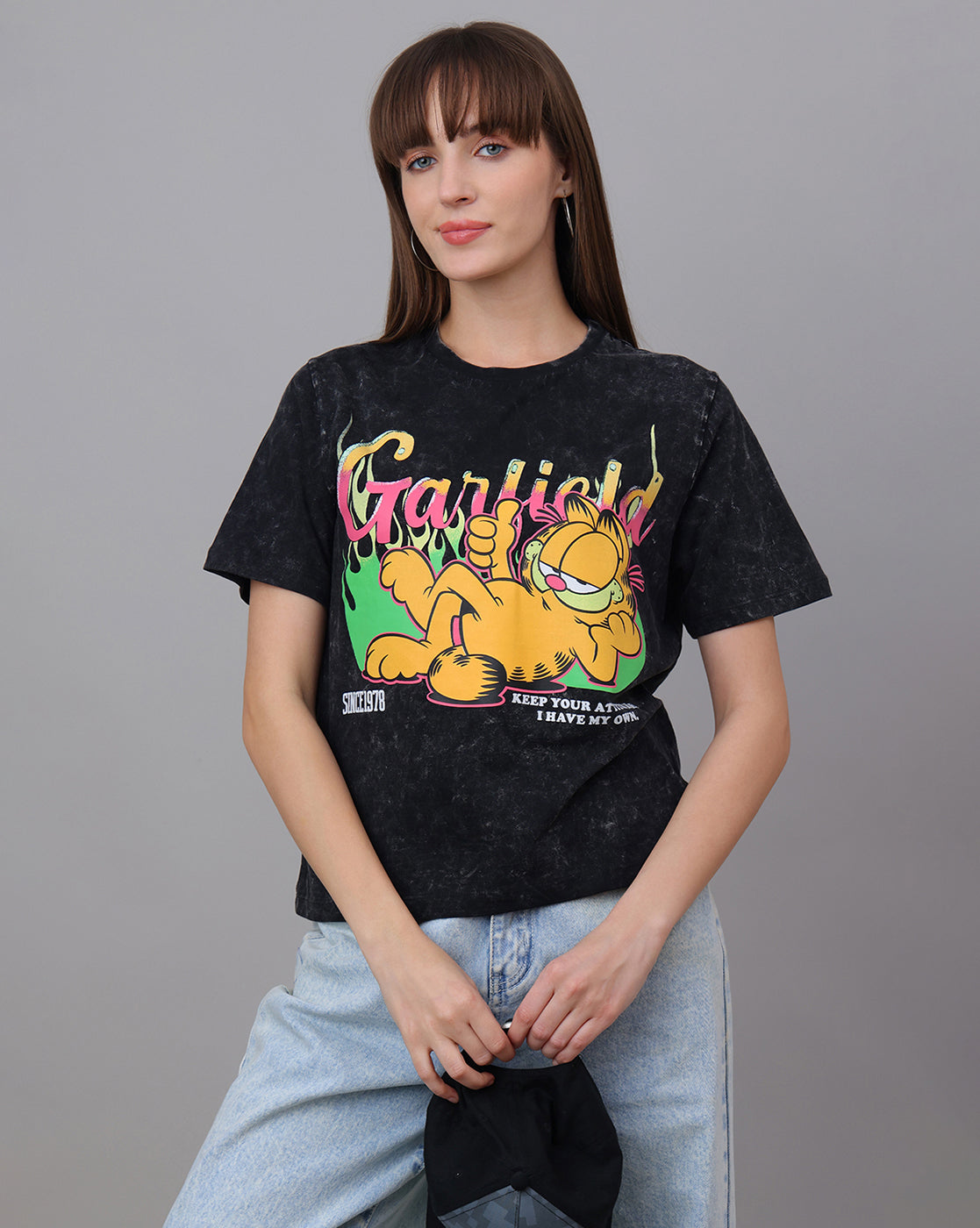 Garfield Printed Regular Fit Tshirt For Women