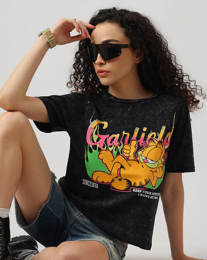 Garfield Acid Wash Regular Fit Tshirt
