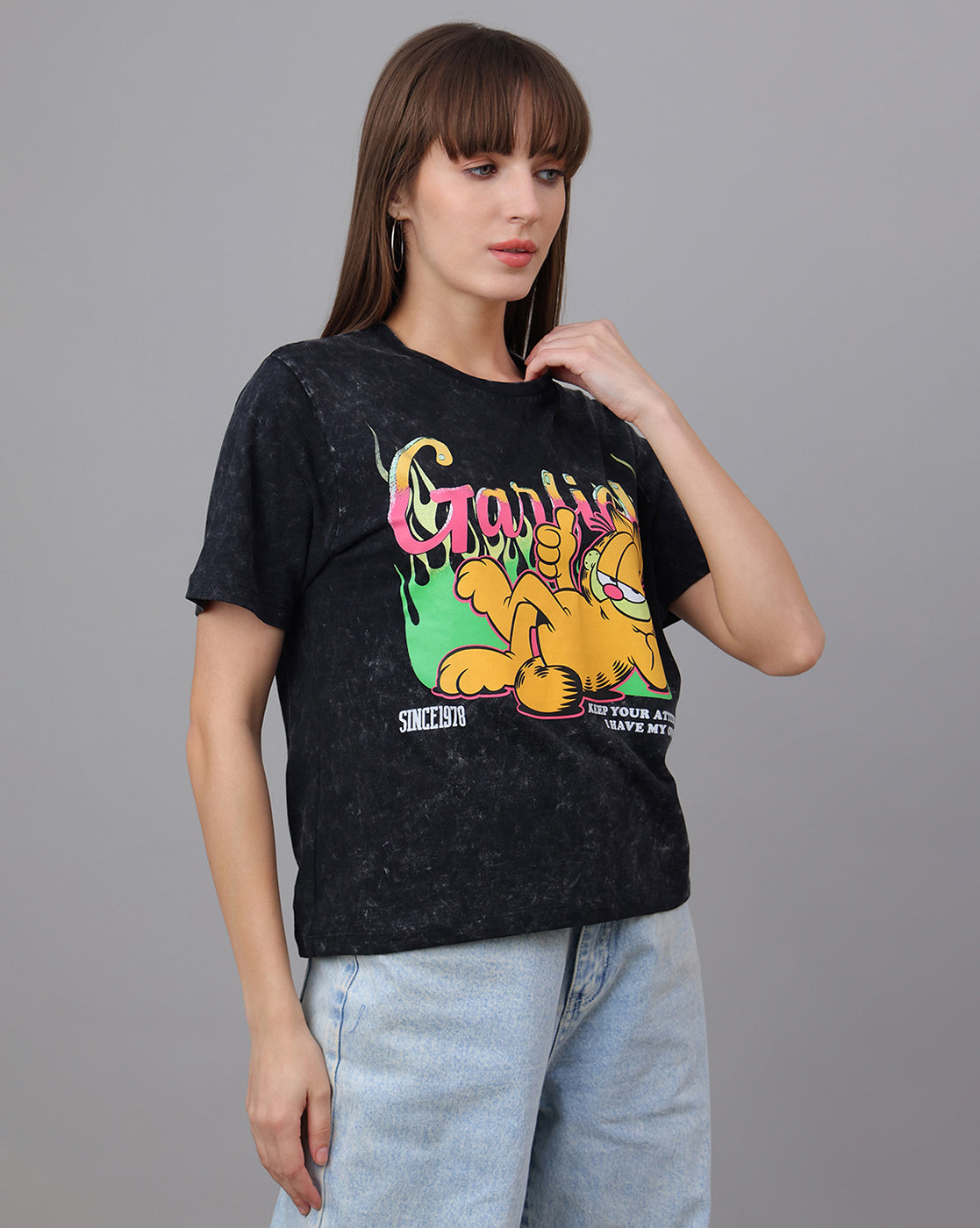 Garfield Printed Regular Fit Tshirt For Women