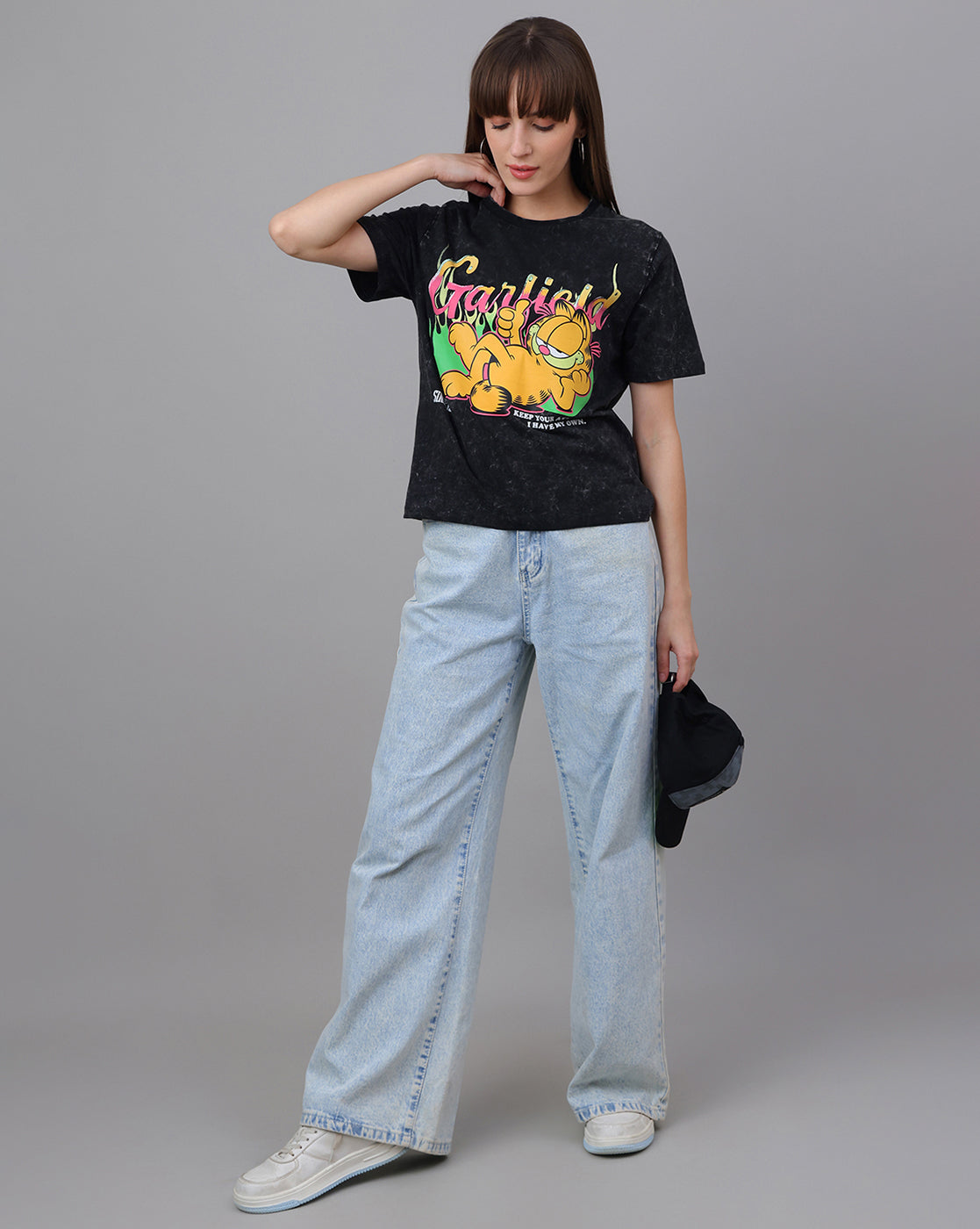 Garfield Printed Regular Fit Tshirt For Women