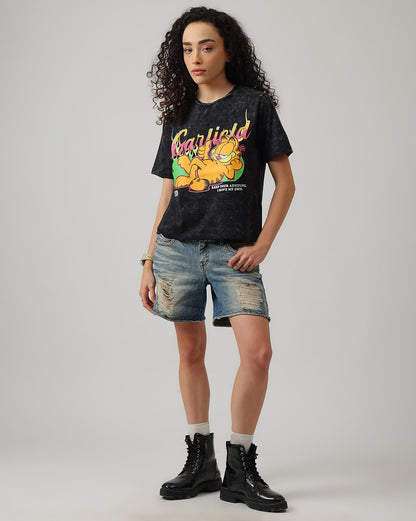 Garfield Acid Wash Regular Fit Tshirt