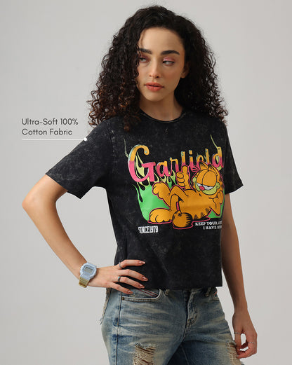 Garfield Acid Wash Regular Fit Tshirt