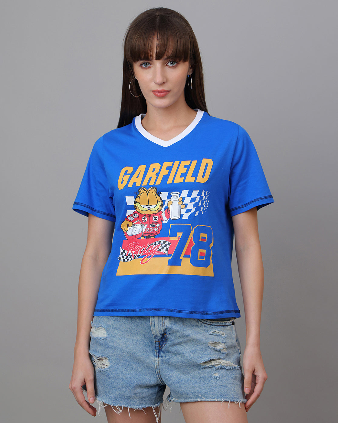 Garfield Printed Regular Fit Tshirt For Women