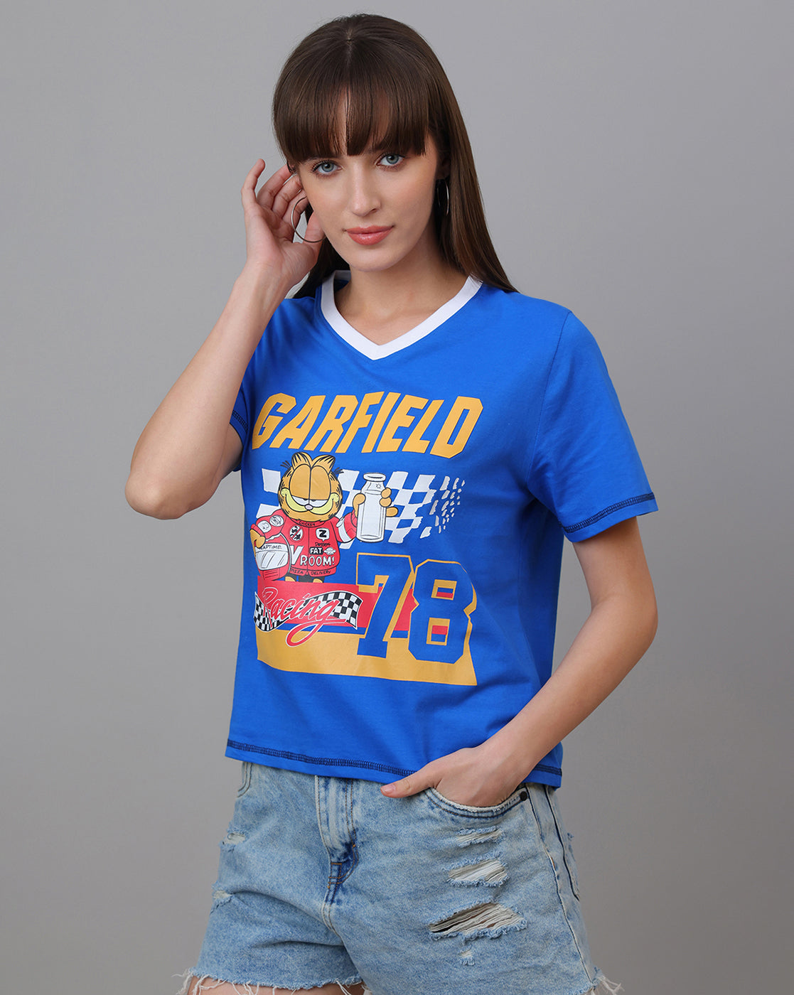 Garfield Printed Regular Fit Tshirt For Women