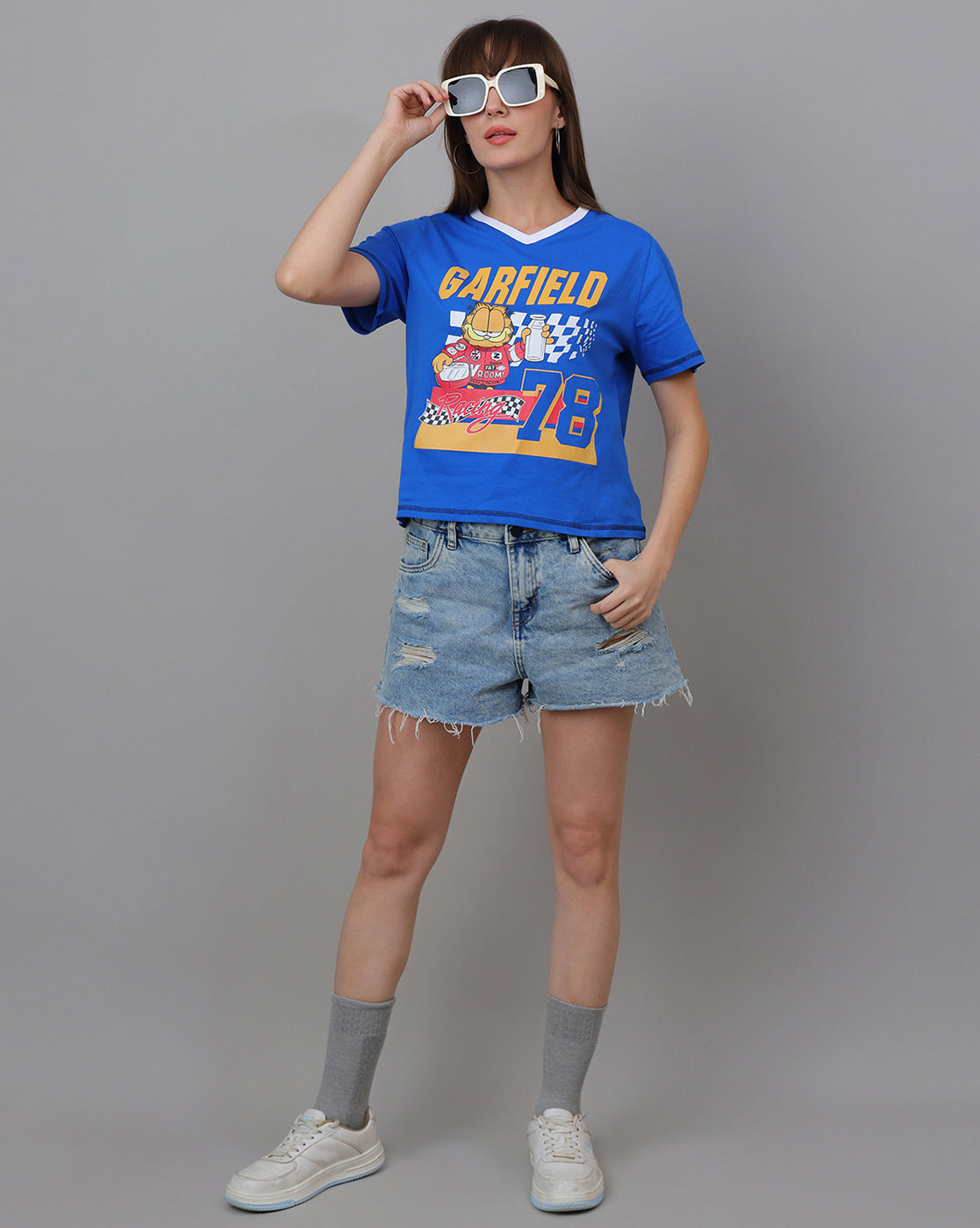 Garfield Printed Regular Fit Tshirt For Women