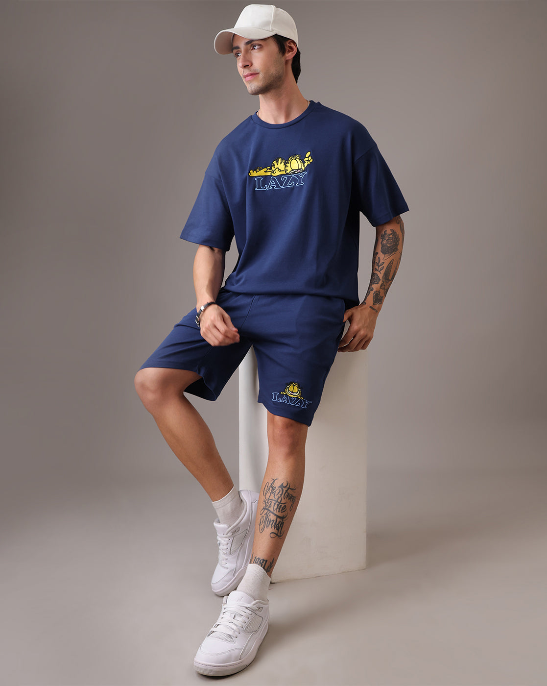 Garfield  Relaxed Fit Tshirt& Shorts Co-Ords Set Men