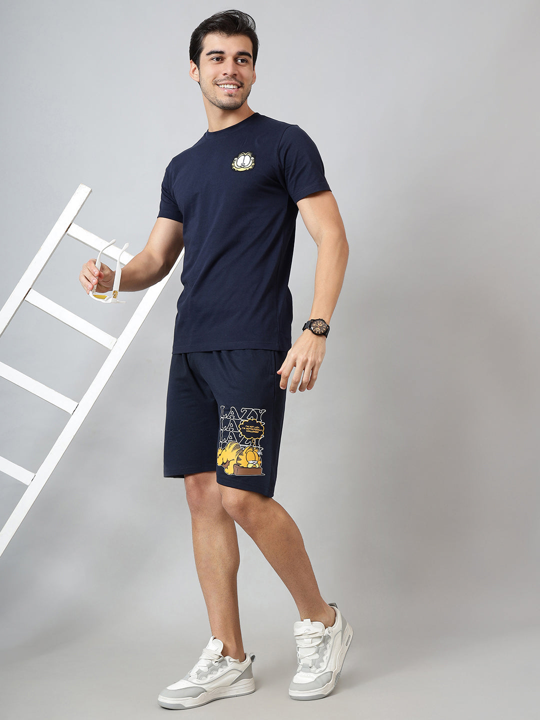 Garfield Printed  T-Shirt & Shorts Co-Ords Set For Men