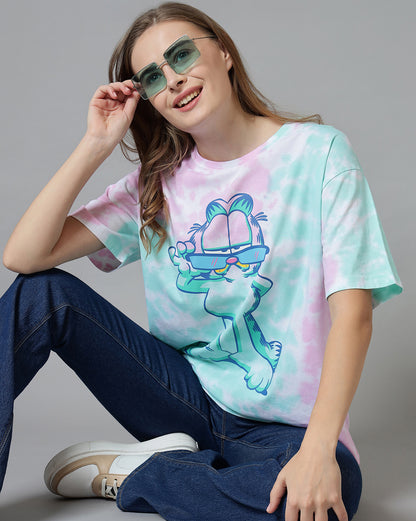 Garfield Tie-Dye Oversized Fit Tshirt  Women
