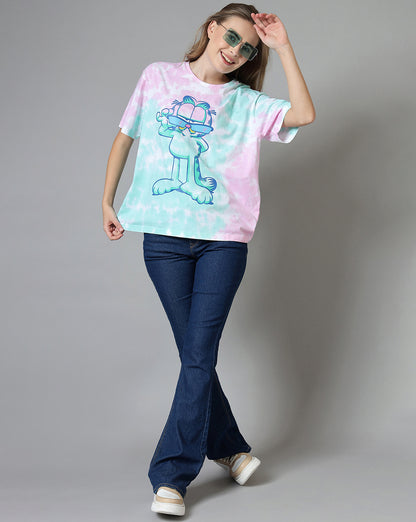 Garfield Tie-Dye Oversized Fit Tshirt  Women