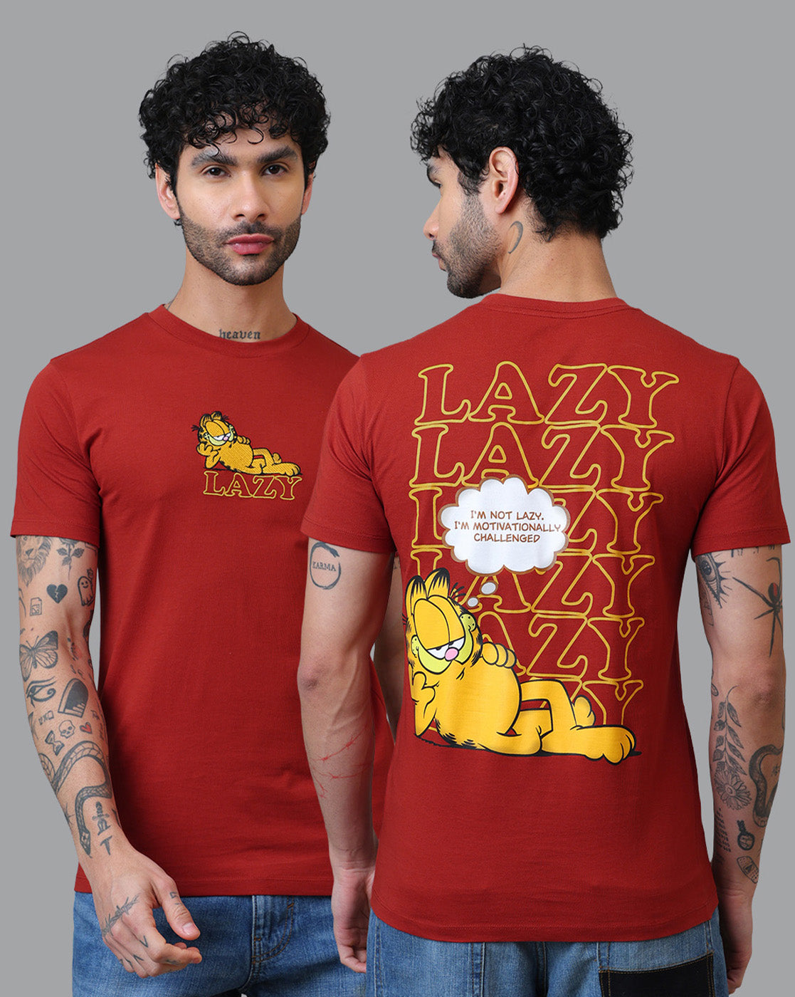 Garfield Embroidered Regular Fit Tshirt For Men