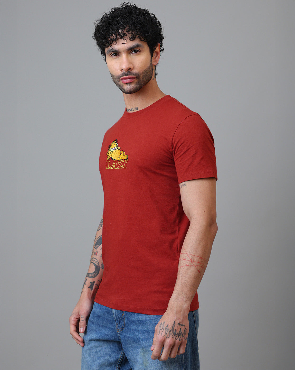 Garfield Embroidered Regular Fit Tshirt For Men