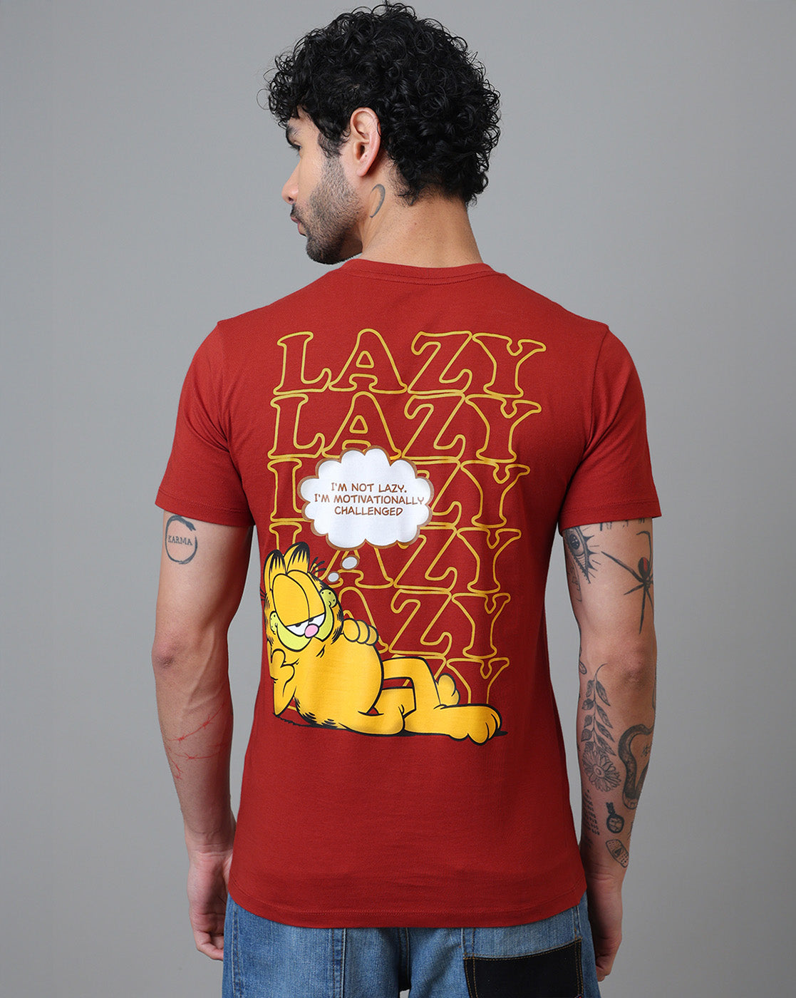 Garfield Embroidered Regular Fit Tshirt For Men