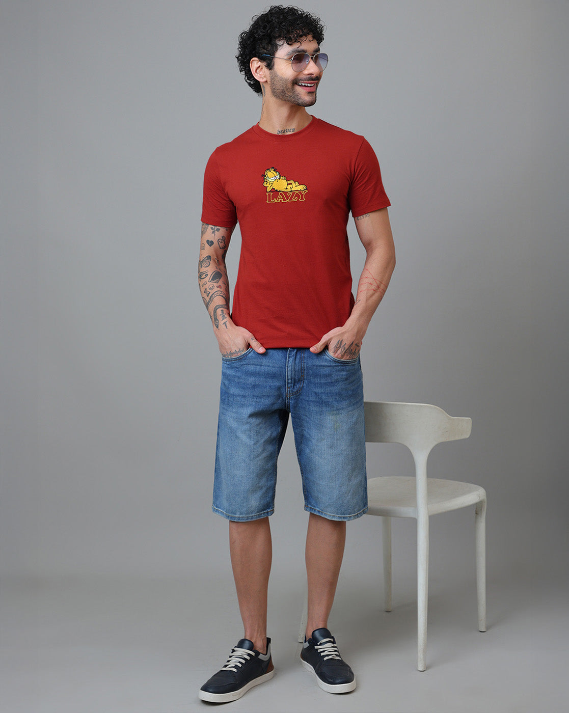 Garfield Embroidered Regular Fit Tshirt For Men