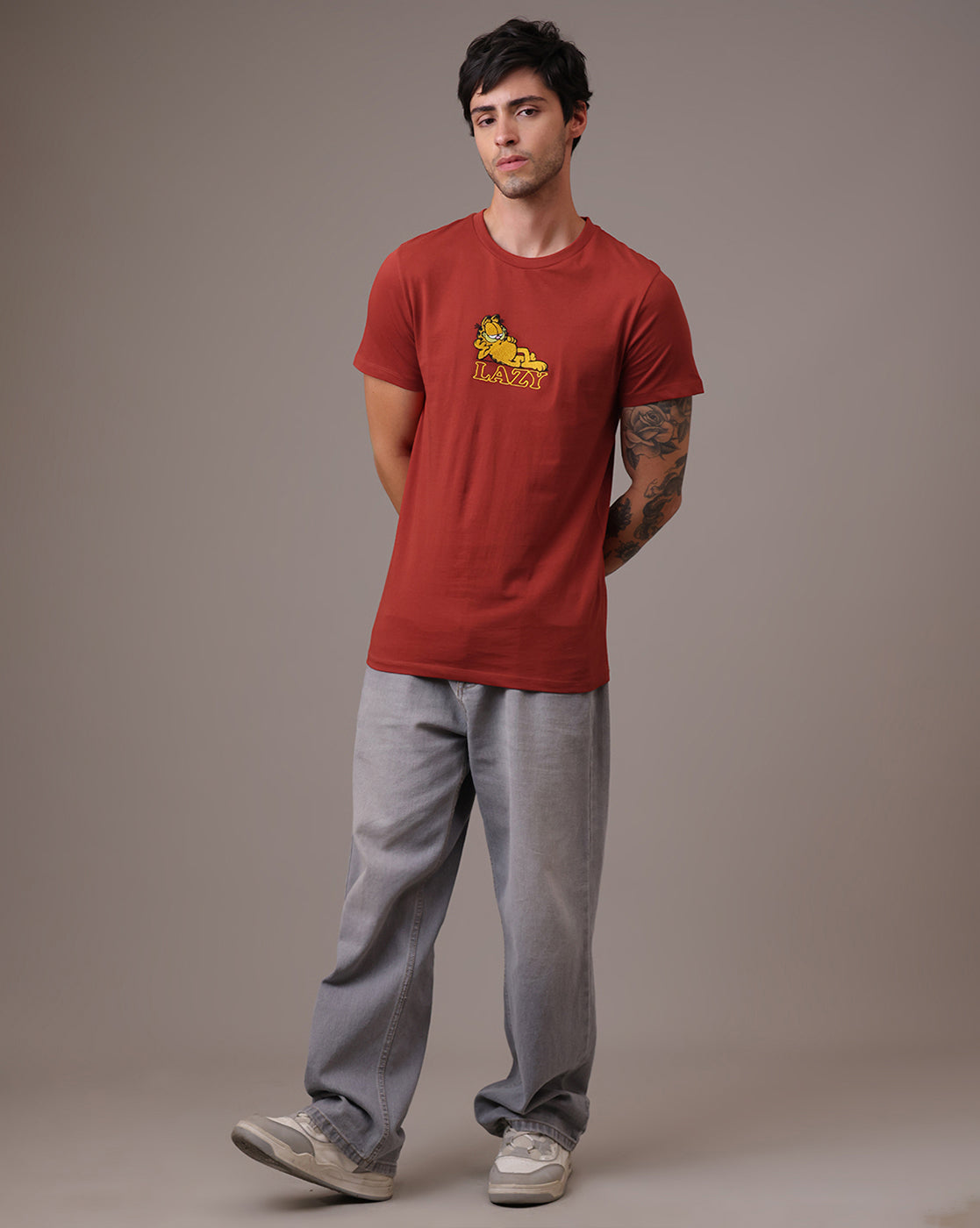 Garfield Embroidered Regular Fit Tshirt
