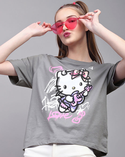 Hello Kitty Regular Fit Tshirt For Women