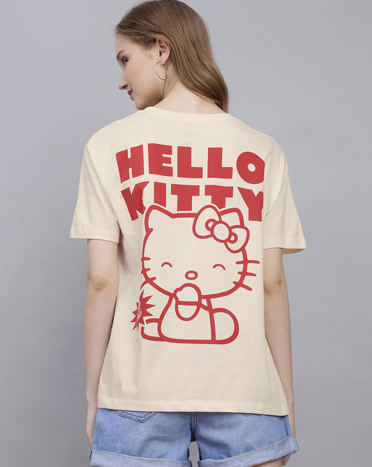 Hello Kitty Printed Oversized Tshirt For Women