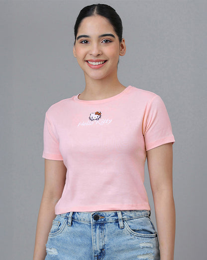Hello Kitty Embroidered Baby Tee