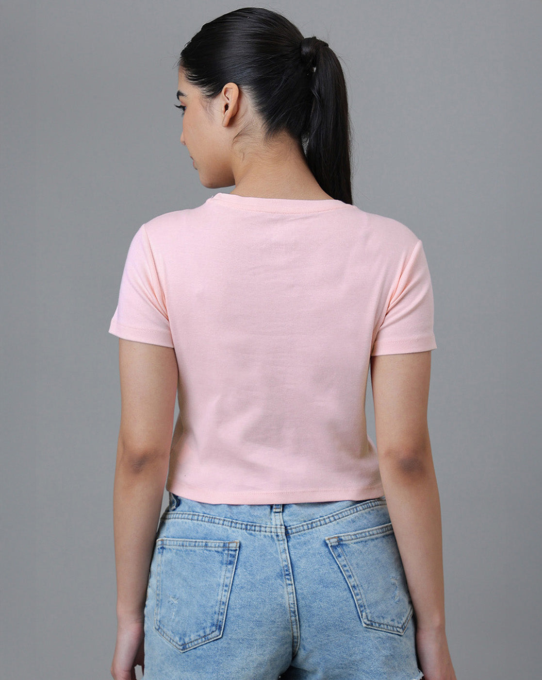 Hello Kitty Embroidered Fitted Cropped Tshirt For Women