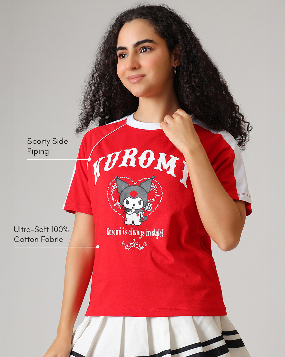 Hello Kitty Kuromi Relaxed Fit Tshirt For Women
