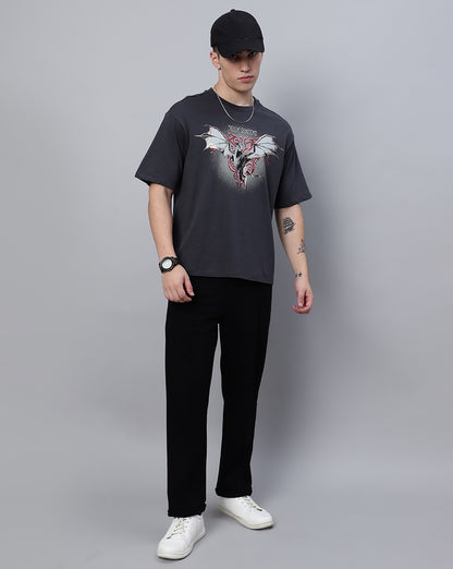 House Of The Dragon Grey Oversized Tshirt Men