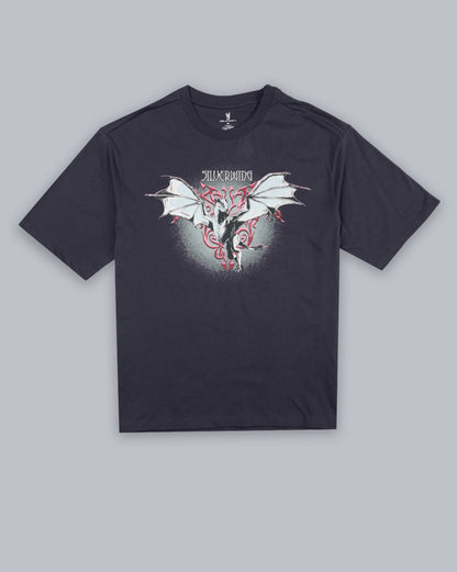 House Of The Dragon Grey Oversized Tshirt Men