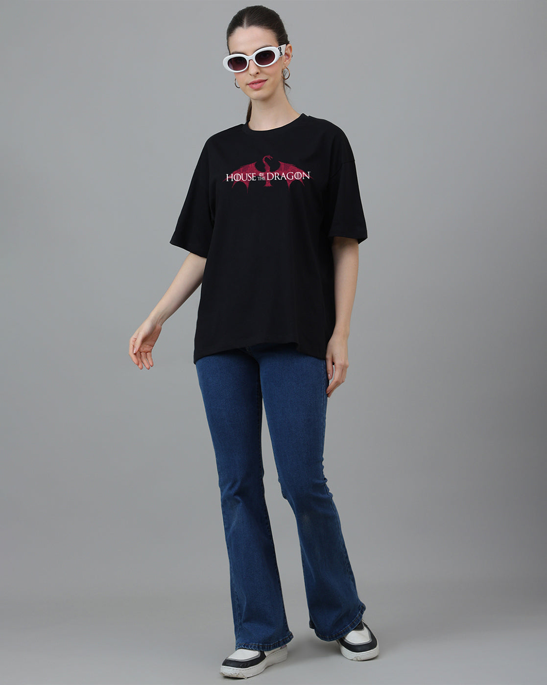 House Of Dragon Printed Oversized Tshirt For Women