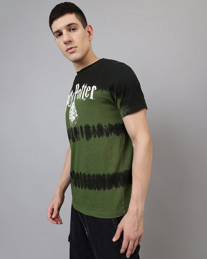 Harry Potter Slytherin Theme Tie-Dye Regular Fit Tshirt Men