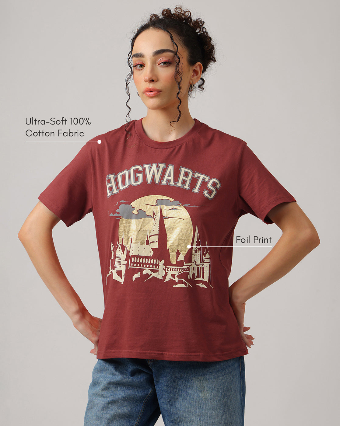 Harry Potter Hogwarts Oversized Tshirt Women