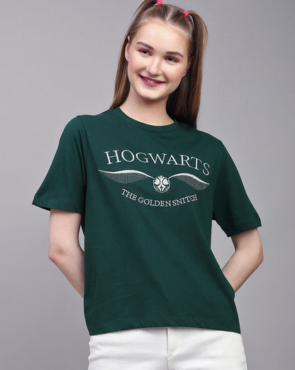 Harry Potter Embroidered Regular Fit Tshirt  Women