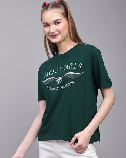 Harry Potter Embroidered Regular Fit Tshirt  Women