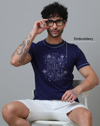 Hogwarts Embroidered Regular Fit Tshirt  Men