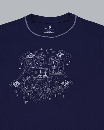Hogwarts Embroidered Regular Fit Tshirt  Men