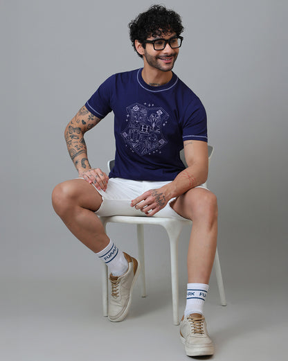 Hogwarts Embroidered Regular Fit Tshirt  Men