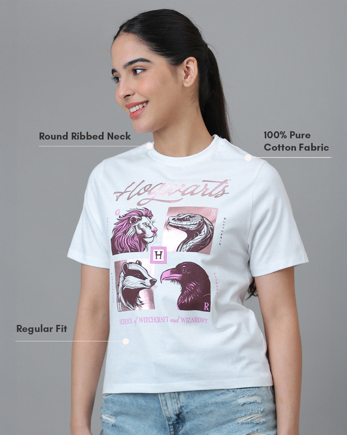 Harry Potter Printed Regular Fit Tshirt For Women