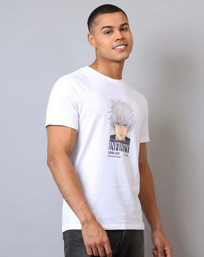Jujutsu Kaisen Satoru Gojo Regular Fit White Tshirt  Men