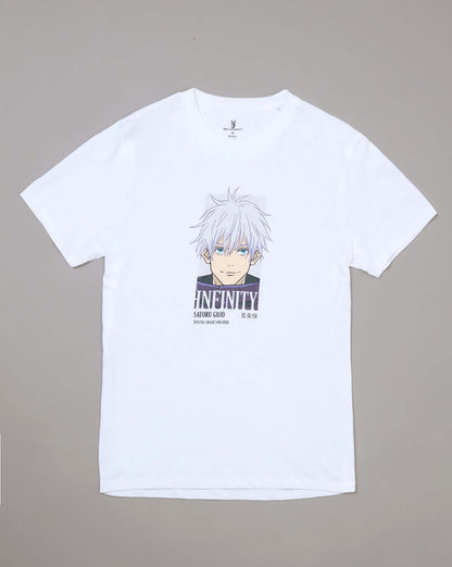 Jujutsu Kaisen Satoru Gojo Regular Fit White Tshirt  Men