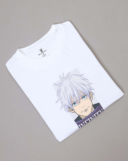 Jujutsu Kaisen Satoru Gojo Regular Fit White Tshirt  Men