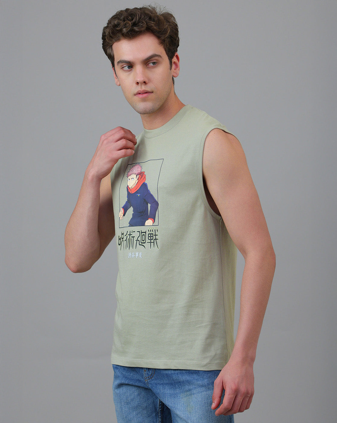 Jujutsu Kaisen Printed Regular Fit Muscle-Tee For Men