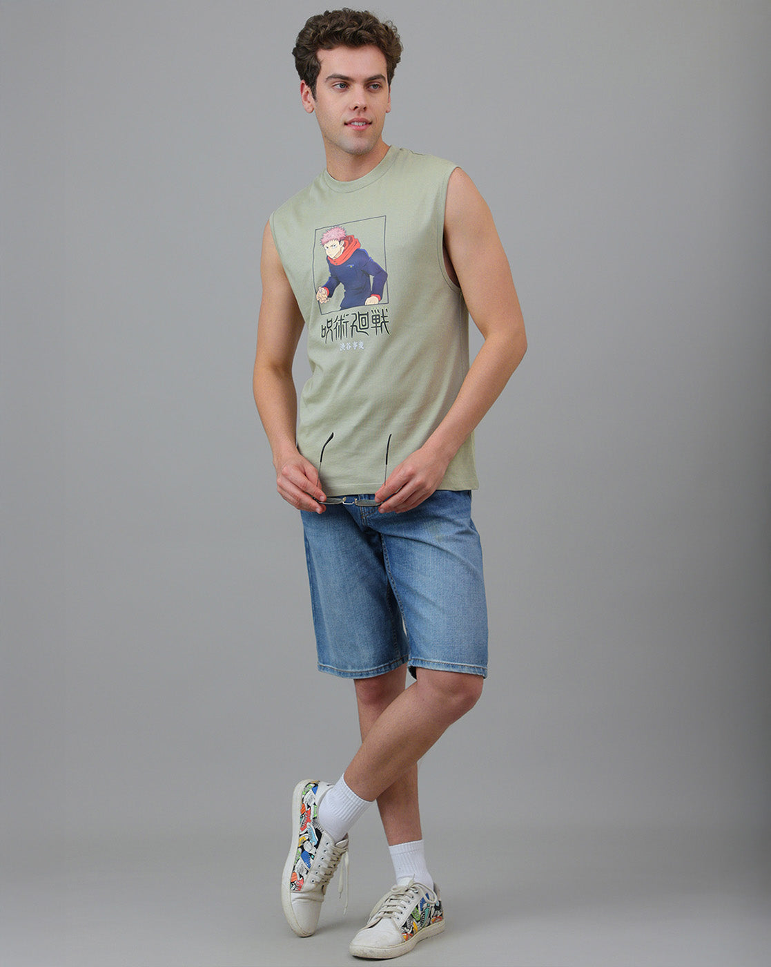 Jujutsu Kaisen Printed Regular Fit Muscle-Tee For Men