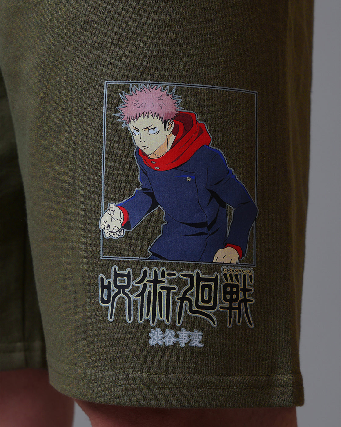 Jujutsu Kaisen Yuji Itadori Printed  Regular Fit Shorts For Men