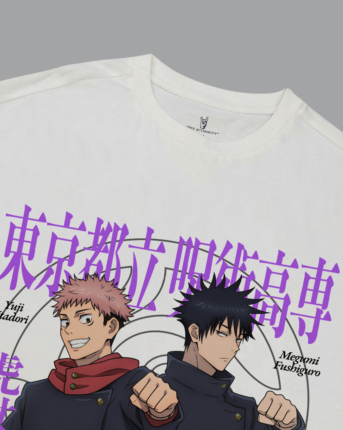 Jujutsu Kaisen Yuji Itadori & Megumi Fushiguro Printed Oversized Tshirt For Men
