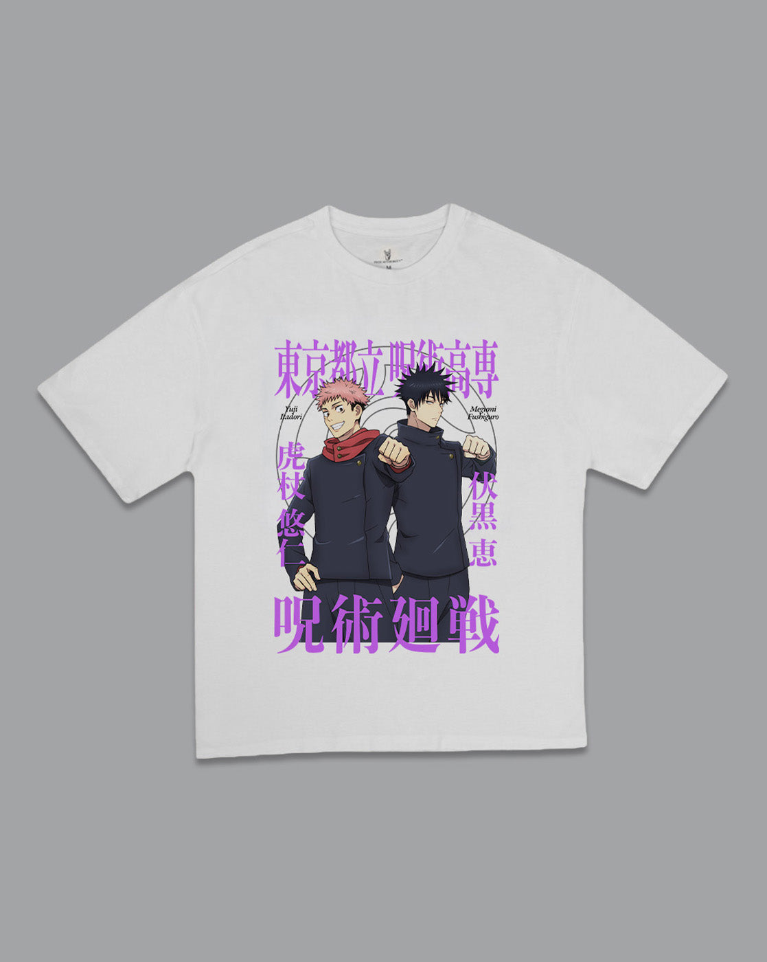 Jujutsu Kaisen Yuji Itadori & Megumi Fushiguro Printed Oversized Tshirt For Men