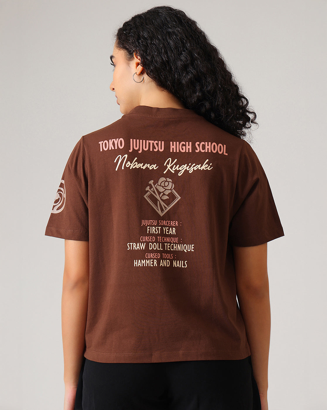 Jujutsu Kaisen Nobara Kugisaki embroidered Relaxed Fit Tshirt For Women